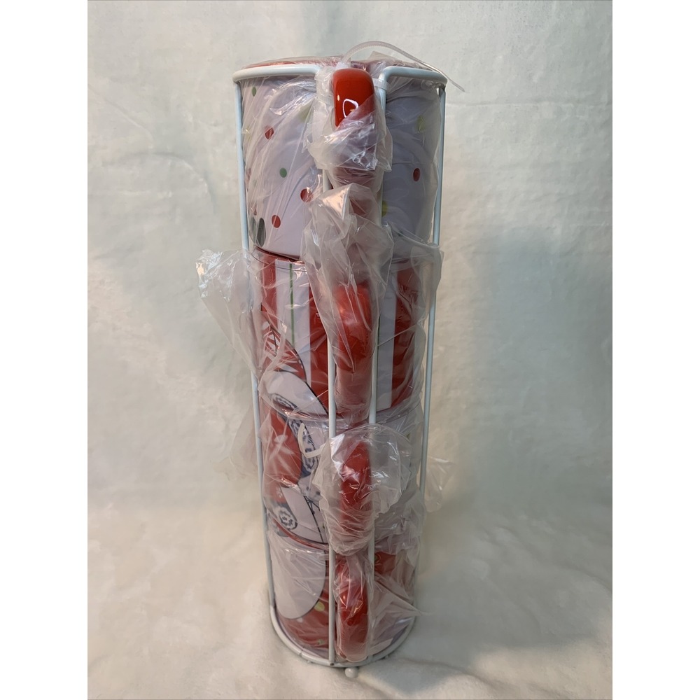 Temp-tations Set of 4 Winter Whimsy Stacking Mugs w/ Wire Stand in Snowman NEW - Picture 9 of 12